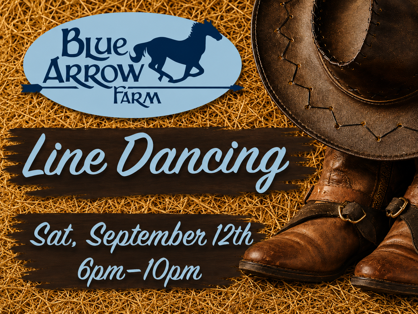 Line Dancing at Blue Arrow Farms. • September 12 • Click here for tickets!